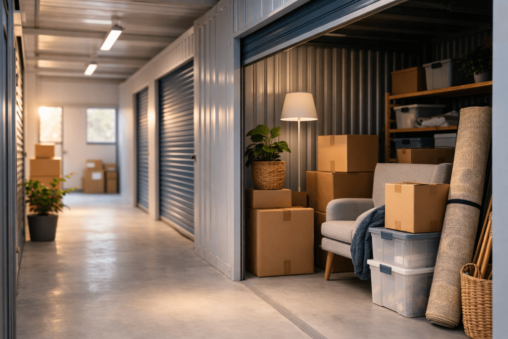 storage unit protecting items from damp and temperature changes